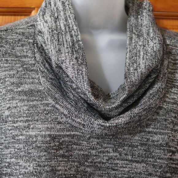 Dress Barn Gray Heathered Oversized Cowl Neck Sweater Medium - Picture 3 of 9